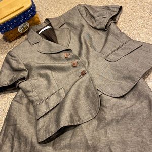 Tahari Arthur S Levine 2 Piece Skirt Lined Suit Brown Size 8